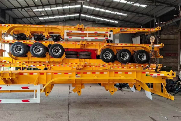 Skeletal Container Trailer for Shipment مقطورة حاوية الهيكل العظمي للشحن