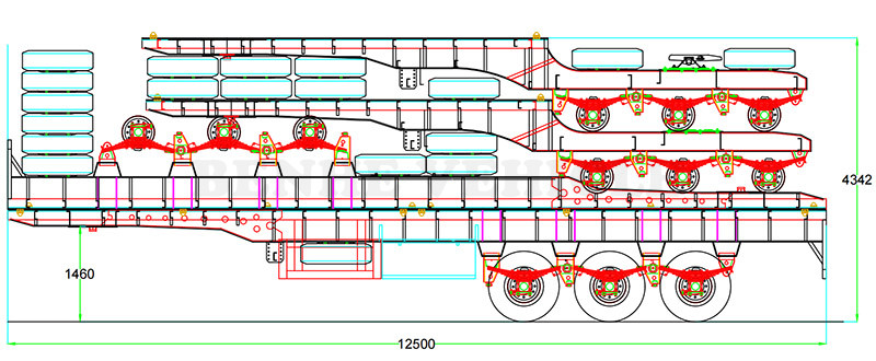 Flat deck superlink trailer Drawing Flat deck superlink trailer Drawing