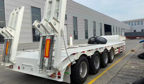 4 axles lowbed truck trailer 100 ton low bed semi trailer