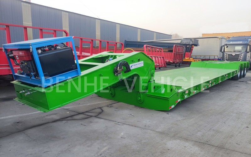 BENHE 60 Tons Detachable Gooseneck Lowboy Trailer Will Be Sent To Trinidad And Tobago