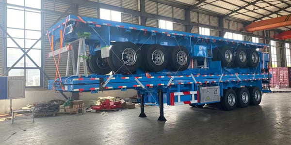 flatbed tractor trailer for shipment