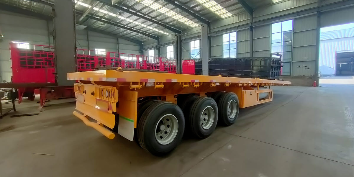3 axles flat deck trailer 