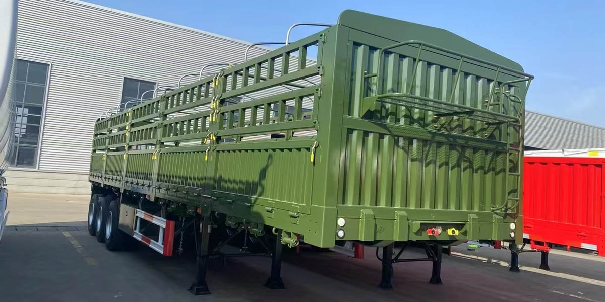 Tri axles fence cargo truck trailer