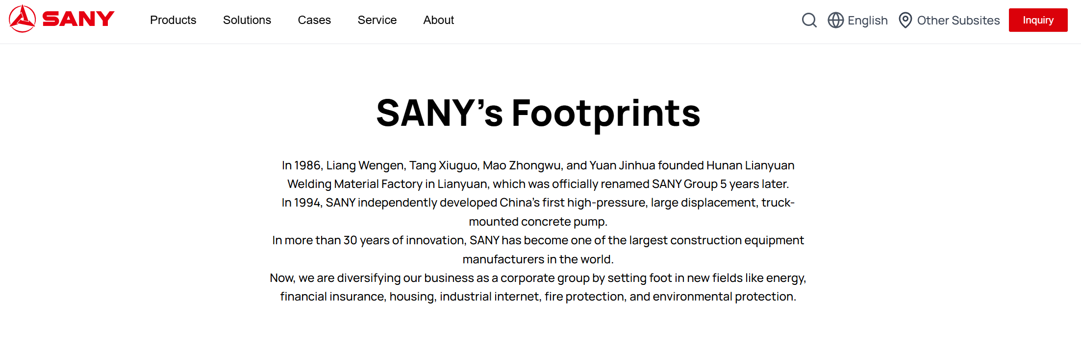 SANY Company Introduction